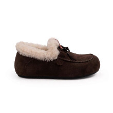 (EU 35,brown)Winter Women's Waterproof Shoes, Faux Suede Warm Slip-on Shoes, Indoor Outdoor Non-Slip House Slippers, Anti-skid Snow Boots