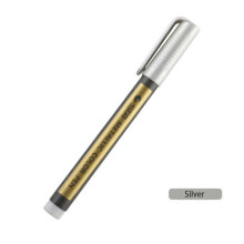 (silver) 10 Colors Metallic Markers,Kawaii Waterproof Permanent Paint Pens,Water-based Color Stationery Pens