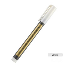 (white) 10 Colors Metallic Markers,Kawaii Waterproof Permanent Paint Pens,Water-based Color Stationery Pens
