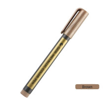 (brown) 10 Colors Metallic Markers,Kawaii Waterproof Permanent Paint Pens,Water-based Color Stationery Pens