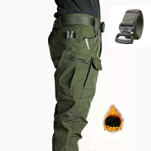 (2XL 80-90KG, Green) 2025 Flap Pocket Men's Fleece Straight Leg Cargo Pants,Mens Work Pants for Hiking Climbing