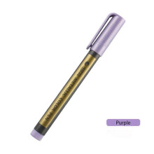 (purple) 10 Colors Metallic Markers,Kawaii Waterproof Permanent Paint Pens,Water-based Color Stationery Pens