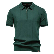 (EUR XL 85-95kg,PSD8037-Lgreen)Men's Zipper Sport Polo Shirt,Slim Fit Quick-Dry Short Sleeve,Casual Business Shirt,Tee Shirt