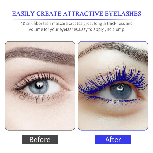 Waterproof Mascara Blue for Voluminous Lashes, LongLasting SmudgeProof Clump Formula 2