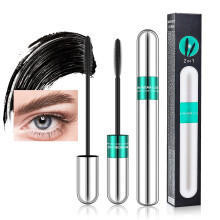 Waterproof Volumizing Mascara with Dual Brush 4D Fibers, LongLasting Curl for Dramatic Lashes
