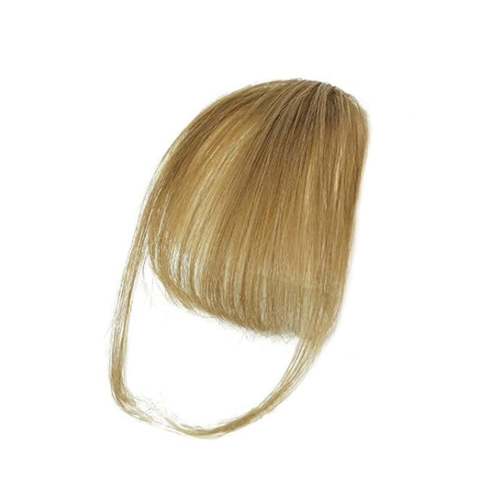 Unisex Gold,Grey Clip In Bangs Human Hair Fringe Extensions For Women, Wispy Grey Gold, Natural Blend