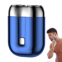 Portable Shaver For Men Waterproof Electric Razor USB Charging Dry Wet Travel Nose Eyebrow Face Grooming Blue