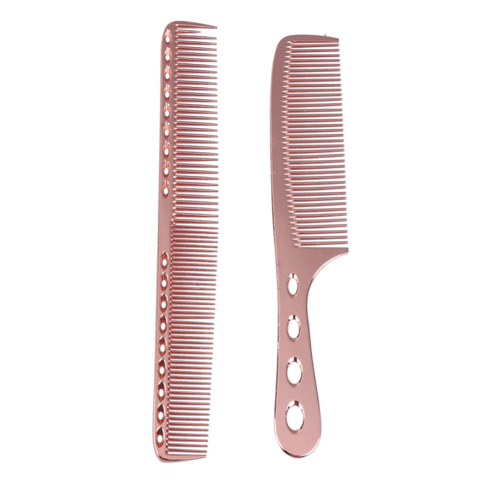 Stainless Steel Hair Comb Set Fine Tooth and Rose Design AntiStatic for Salon Styling