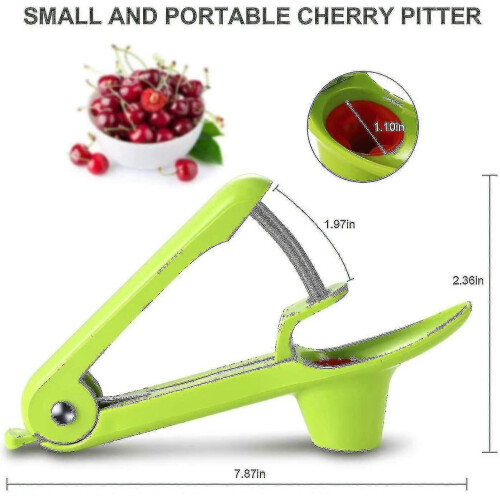 (Green) Cherry Fruit Kitchen Olive Core Remove Pit Tool Seed Gadget Stoner Corer Pitter Remover(green) 1