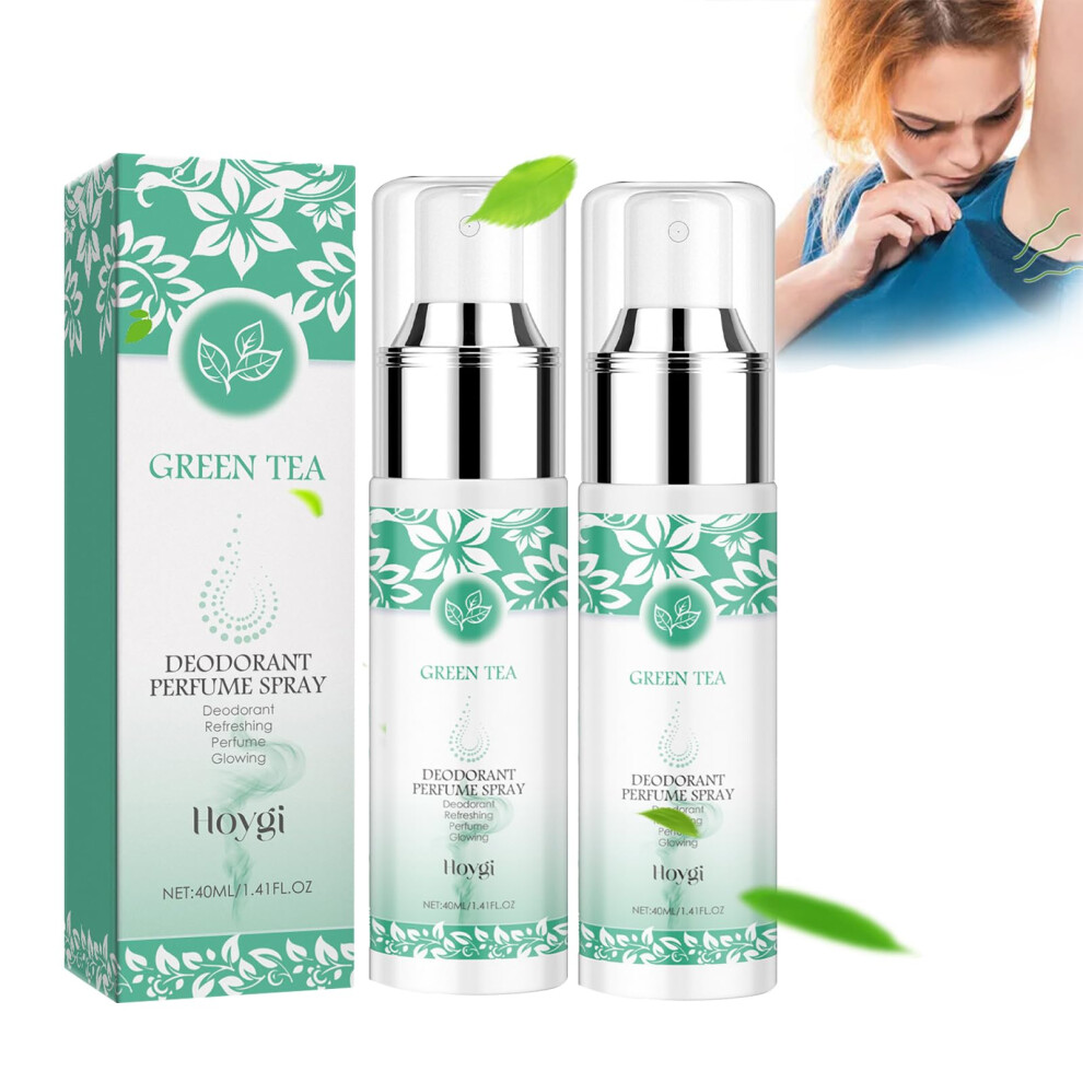 Women's Deodorant Spray 2pcs Green Tea Antiperspirant 48H Sweat and Odor Protection Refreshing Scent