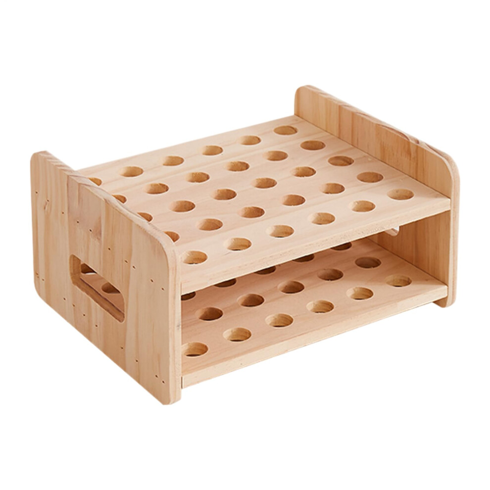 30Slot Wooden Scissor Holder and Brush Organizer for Salon, Classroom, Home Grooming Tools