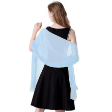 (Light Blue 35  )Women Transparent Chiffon Shawl,Elegant Soft Silky,Breathable Lightweight,Evening Dress Wrap Shawl