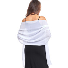(White 14  )Women Transparent Chiffon Shawl,Elegant Soft Silky,Breathable Lightweight,Evening Dress Wrap Shawl