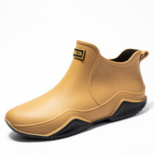(40,Brown)Short Ankle Rain-Boots with Removable cotton lining Non Slip Reusable Thickening Footwear for Snow Day