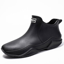 (36,Black)Short Ankle Rain-Boots with Removable cotton lining Non Slip Reusable Thickening Footwear for Snow Day