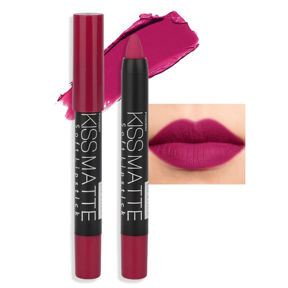Matte Longwear Lipstick and Waterproof Lip Crayon with Bold Pigment for AllDay SmudgeProof Wear
