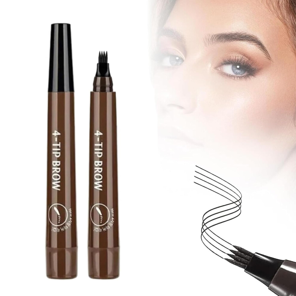 Brown Waterproof Microblading Eyebrow Pencil With Four Point Tip For Natural Long Lasting Brows Dark