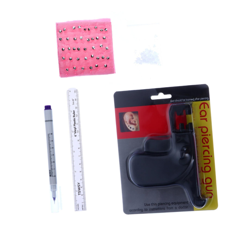 Professional Ear Piercing Kit with Studs, Accurate Positioning Piercing Gun for Home or Salon Use