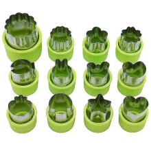 12pcs Vegetable Cookie Cutters Stainless Steel Vegetable Fruit Cutters