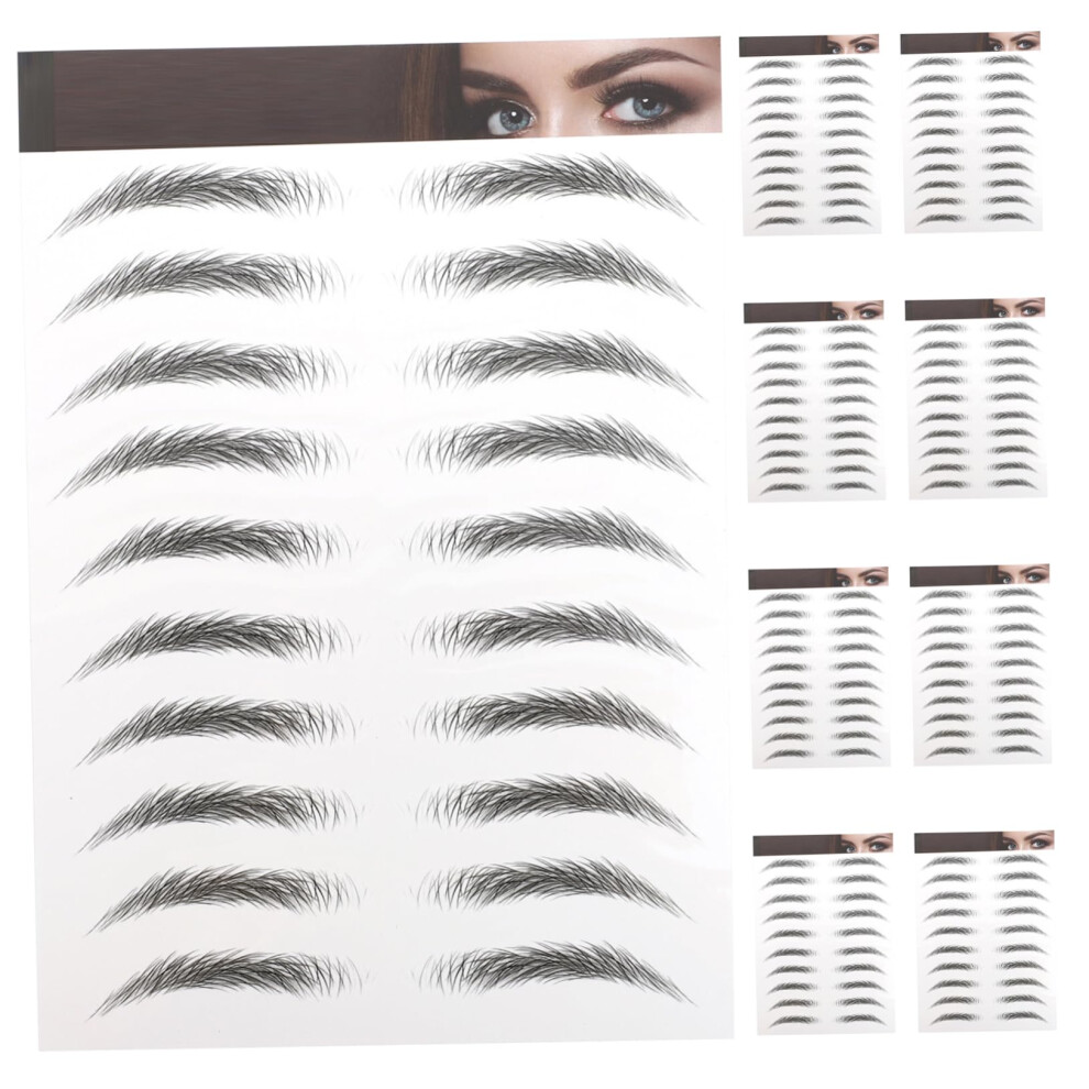 Black Eyebrow Stickers 10Pcs Waterproof Fake Eyebrows For Women Realistic Hairlike Easy Transfer