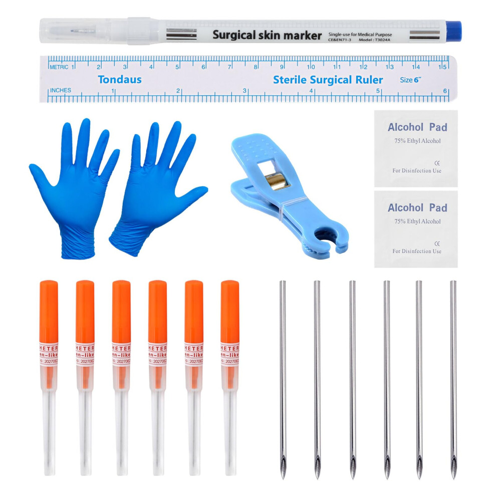 Professional 14G Piercing Kit with Body Piercing Needles for Ear Nose Lip Nipple Jewelry