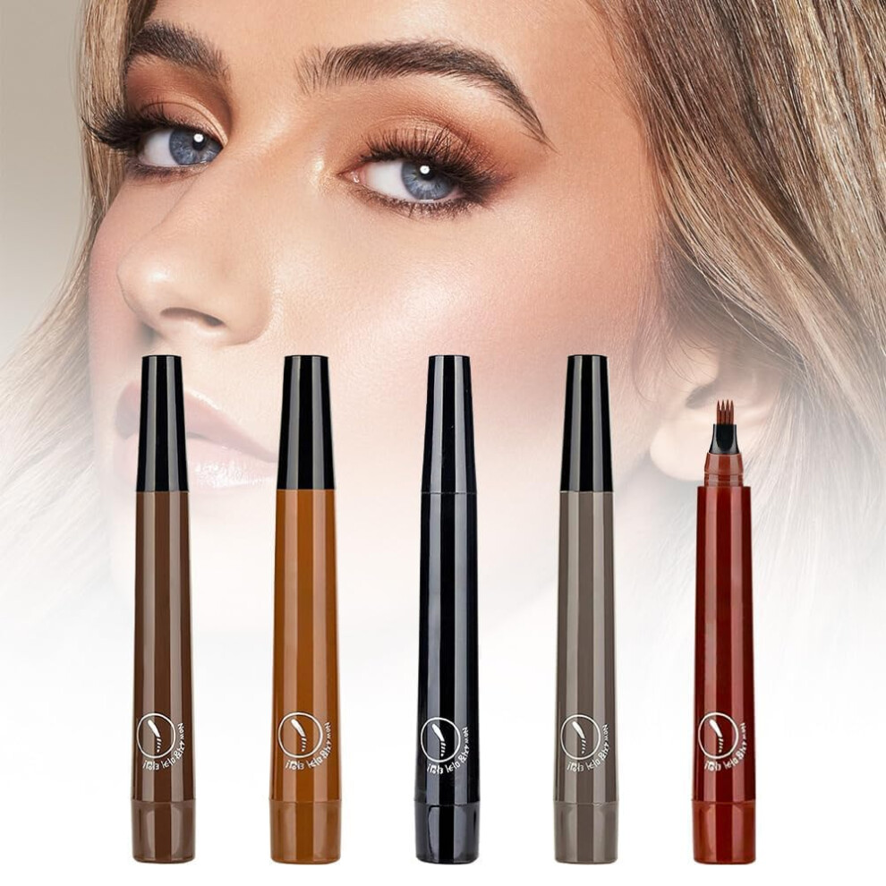 Waterproof Eyebrow Pencil 4Tip Microblading Pen Long Lasting Smudge Proof Natural Look N15