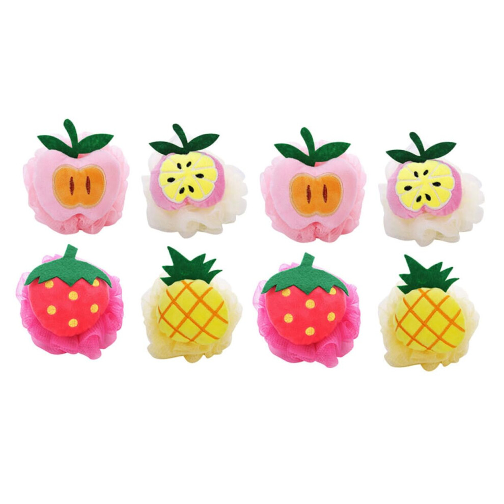 8pcs FruitShaped Mesh Bath Loofah Set for Gentle Exfoliation and Rich Foaming Body Scrub