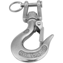 Safety Hooks Swivel Lifting Hooks Suspension Lifting Swivel Eye Lifting Chain Snap Hooks Engineering Cranes (silver) (1pcs)