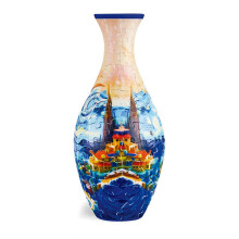 (Castle) 3D Puzzle Vase Unique Flower Vase Unique Puzzle Planter Made by 160 Curved Plastic Puzzle Pieces Present for Friends Family