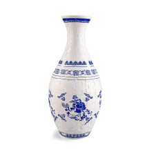 (Blue and white) 3D Puzzle Vase Unique Flower Vase Unique Puzzle Planter Made by 160 Curved Plastic Puzzle Pieces Present for Friends Family