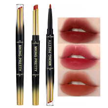 Lipstick Set with DoubleHead Lipstick and Lip Liner, 3 Colors Matte, Long Lasting Red