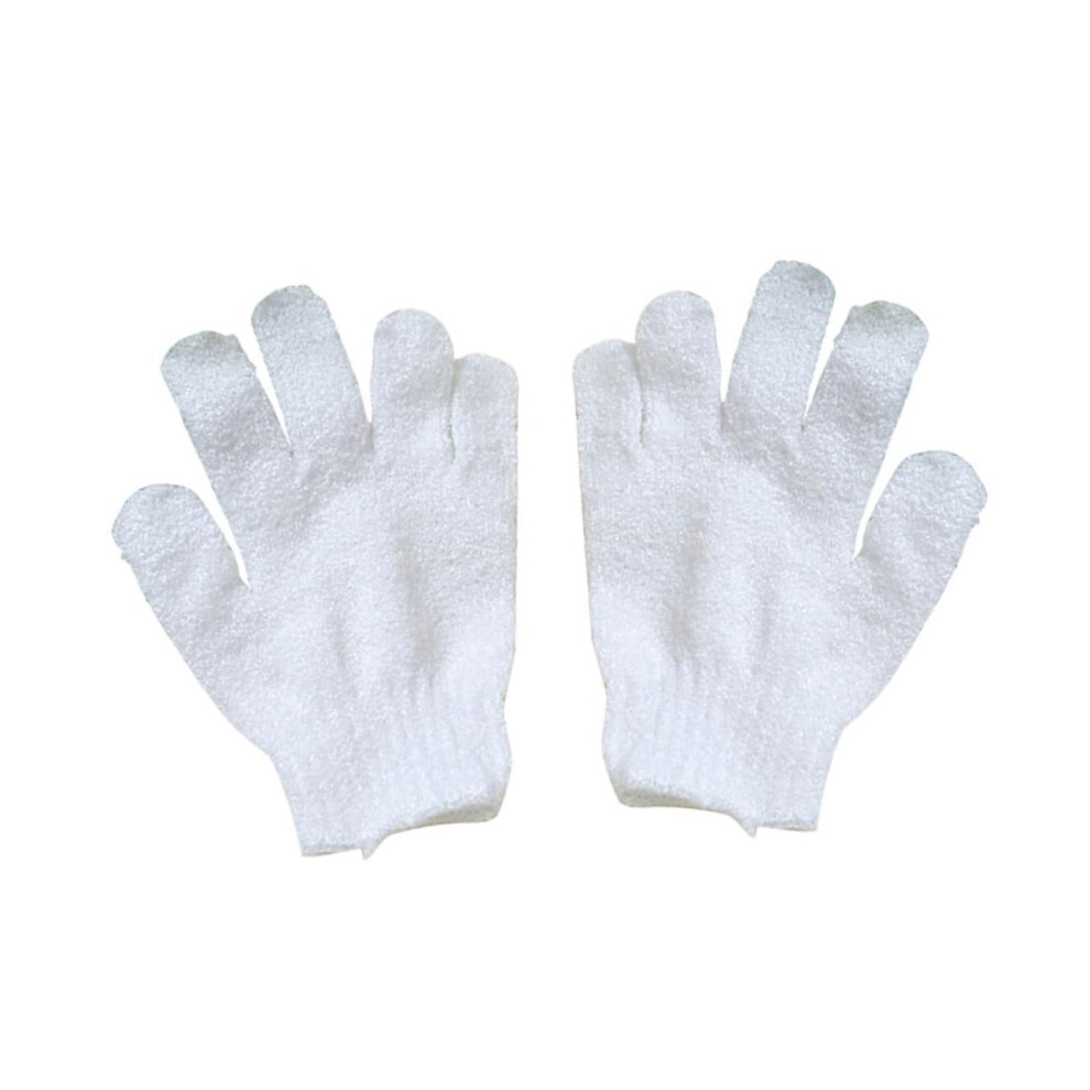 White Exfoliating Bath Glove Dualsided Shower Mitt Reusable Body Scrubber Quickdry Fit