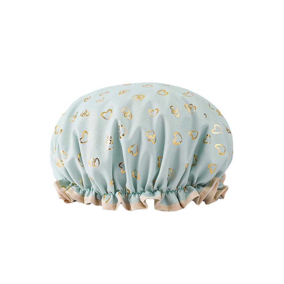 Shower Cap for Women Reusable Waterproof Bath Cap with Dual Layers and Comfortable Elastic Fit