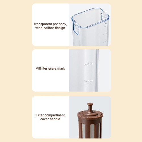 1000ml Cold Brew Coffee Maker with Fine Mesh Filter, Glass Pitcher for Iced Coffee and Tea 2