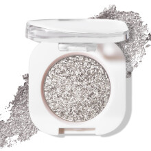 Metallic Silver Glitter Eyeshadow Long Lasting Shimmer Finish Blendable Highlighter 12 Cold Brew
