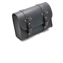 Motorcycle Tail Bag For Chopper, Bobber, Cruiser, PU Leather Front Fork Tail Saddle Bag, Black