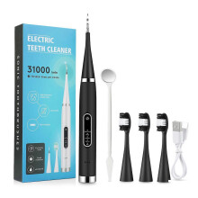 (Black Set A)Electric Toothbrush Dental Calculus Remover Multifunctional Teeth Cleaning Kit For Women Men Professional Oral Care Set