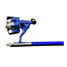 Fishing Rod Pole Pen Shape Reel Wheel Mini Portable Telescopic Durable Aluminum Alloy New