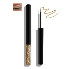 Waterproof Glitter Liquid Eyeliner and Metallic Shimmer Eyeshadow Gold Glow SmudgeProof 08