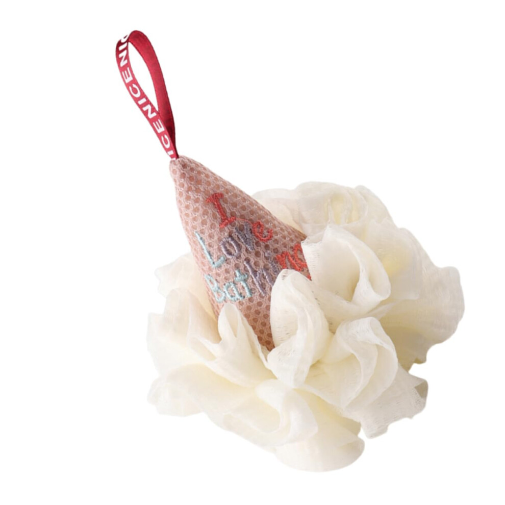 Cream Bath Loofah Shower Sponge Ice Shape Pouf For Gentle Skin Exfoliation And Rich Lather