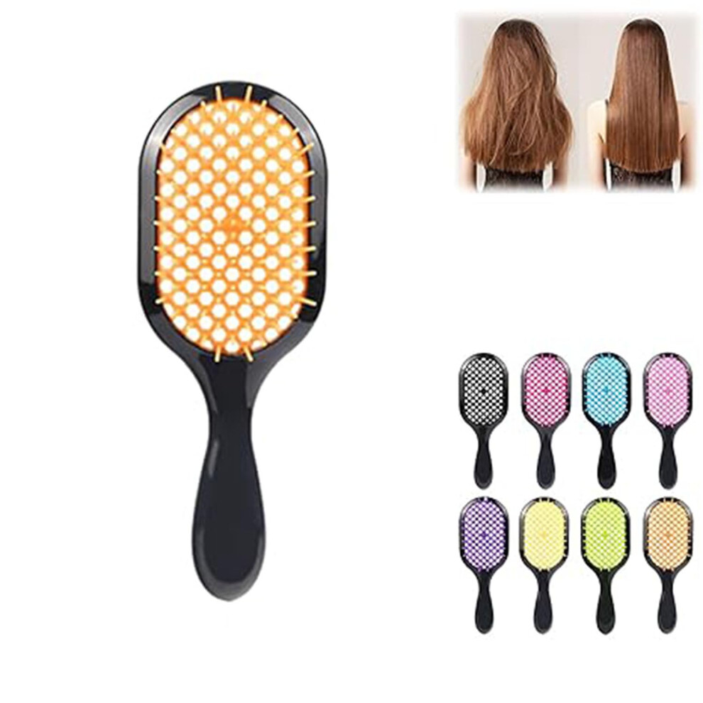 Orange Detangling Brush With Soft Bristles For Wet And Dry Hair, Antistatic Scalp Massage,