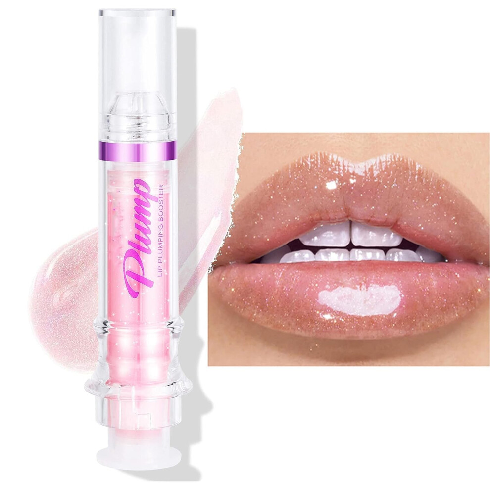 Lip Plumping Gloss with Hydrating Lip Oil, LongLasting Waterproof NonSticky Shine, Color 02