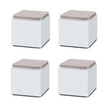 4PCS Carbon Steel Furniture Heightening Foot Pad White 60x50mm Heavy Duty Leg Risers Floor Protectors For Sofas Tables