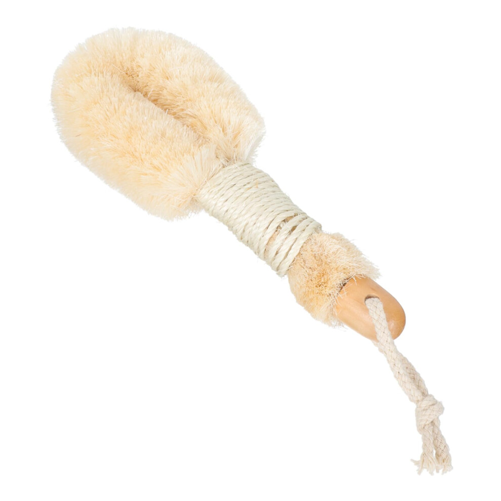 Sisal Bath Brush with Wooden Long Handle for Gentle Skin Exfoliation and Back Body Scrubber