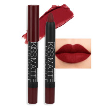 Deep Dark Red Matte and Waterproof Lipstick with Lip Liner Set Long Lasting Velvet Finish
