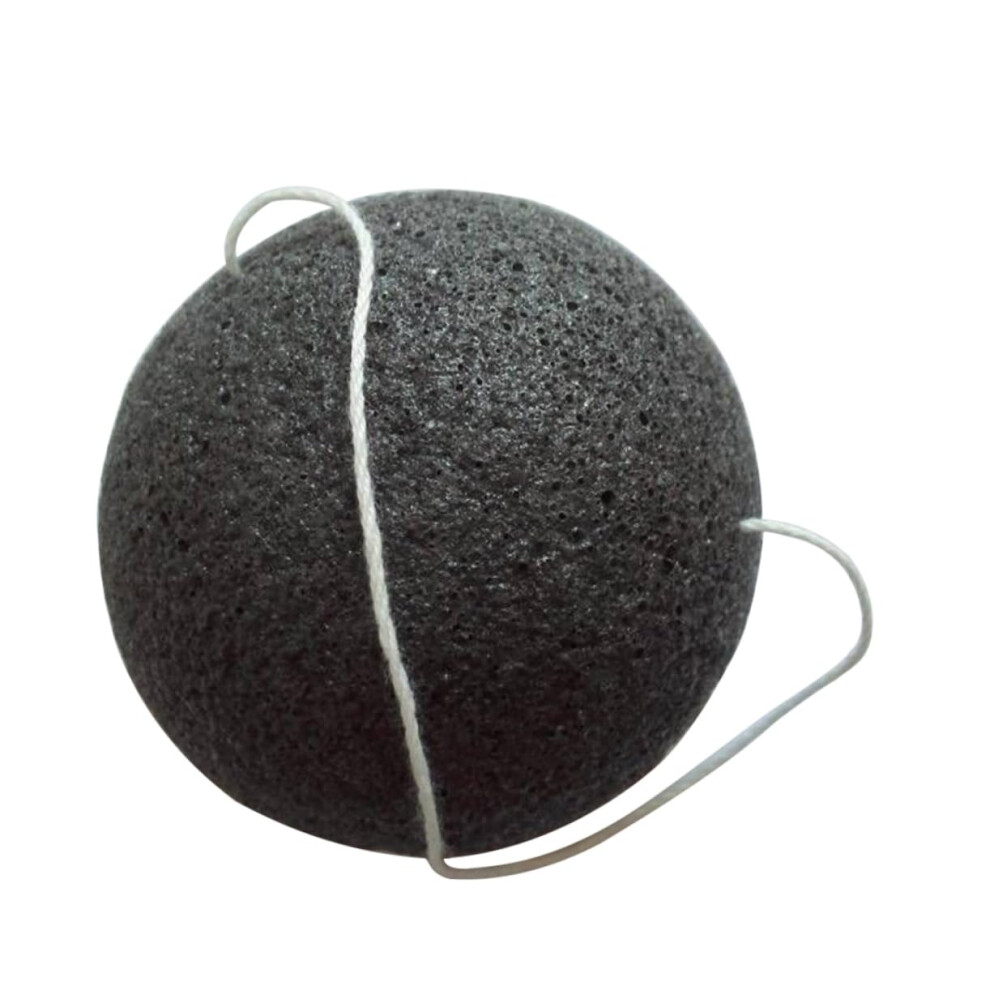 Konjac Facial Sponge Set with Activated Bamboo Charcoal for Gentle Exfoliation and Deep Pore Cleansing
