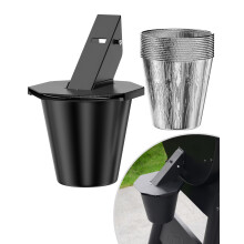 Pellet Grill Grease Bucket with Lid and 12 Liners, HeavyDuty Smoker Drip Bucket for Traeger, Pit Boss