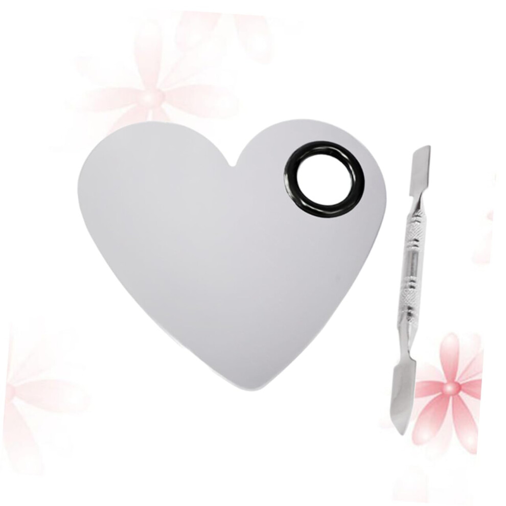 Stainless Steel Makeup Mixing Palette with Spatula for Hygienic Custom Color Creation and Bag