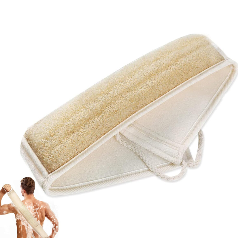 Beige Loofah Exfoliating Back Scrubber For Shower, Sponge Pads Body Scrubber,