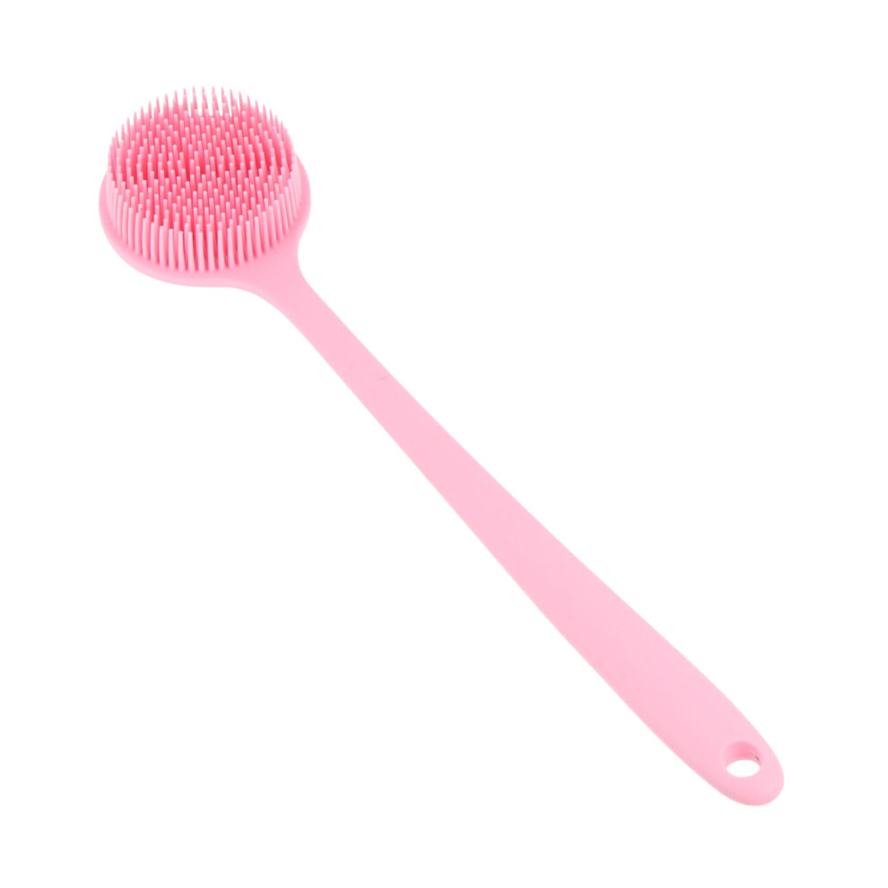 Silicone Bath Brush with Long Handle, Gentle Exfoliating Back Scrubber, EcoFriendly Body Cleaner
